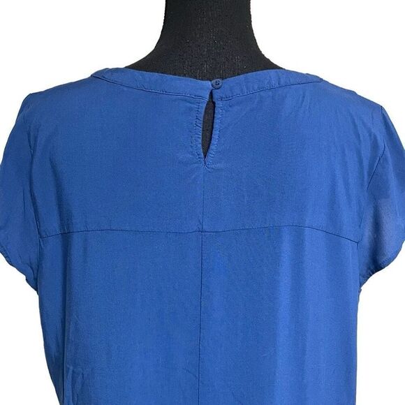 Xhilaration Deep Blue Embroidered Cap Sleeve Top - Picture 4 of 8